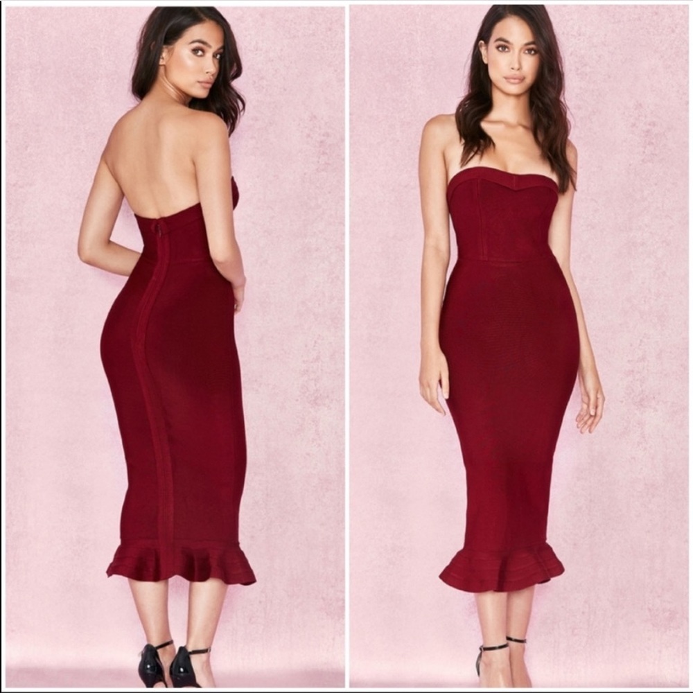 House of CB Burgundy Dress